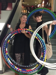 Nikki and Amy with lots of hula hoops